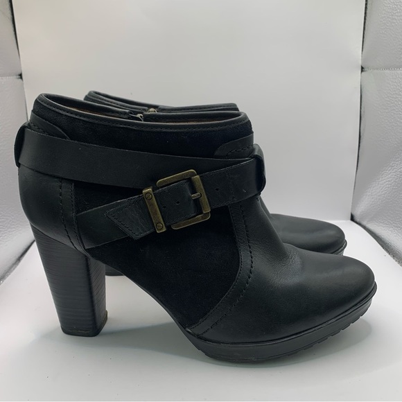 Clarks Black Leather Zip High Heel Ankle Boots Womens Size 10 M Style 2610493 - Picture 5 of 10